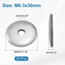 uxcell 25Pcs Neoprene Rubber Sealing Washers M6.3x30mm 304 Stainless Steel EPDM Bonded Sealing Washer Waterproof Gaskets for Screws Bolts