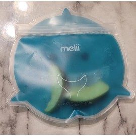 MELII PEVA, 3 In pack reusable, washable, double seal zip, leak-proof snack bag