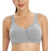 Lemorosy Comfort Cotton Bra for Women Wirefree Full Coverage Plus