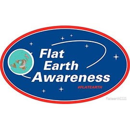 Flat Earth Awareness - Sticker Graphic - Auto, Wall, Laptop, Cell, Truck Sticker for Windows, Cars, Trucks
