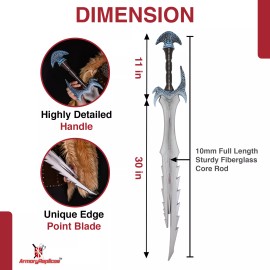Armory Replicas Demon Sky Warrior Role Play Foam Great Sword & Dagger Cosplay Prop Sky Sword - Silver Greatsword