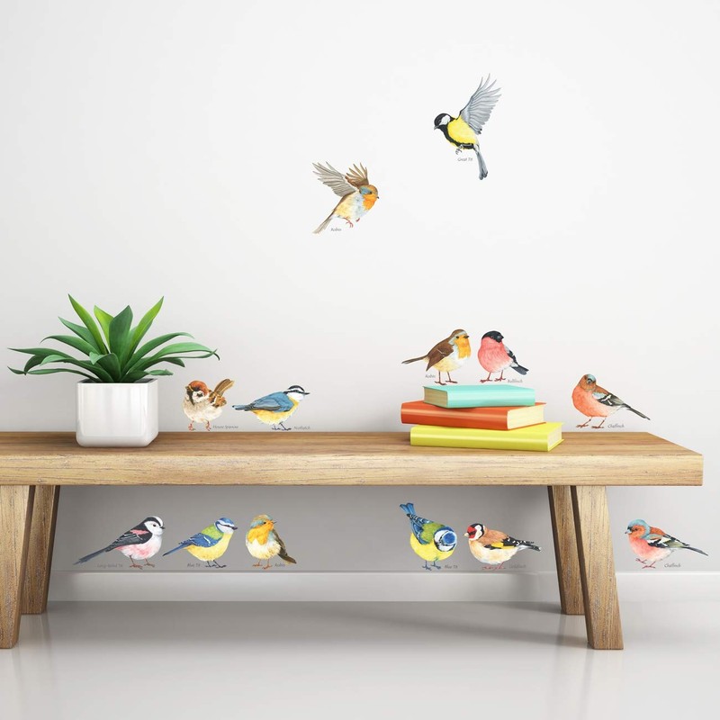 DECOWALL DS-8038 Small Birds Wall Sticker, Wall Decoration for Living