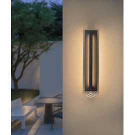 OUPAVOCS 23 inch Motion Sensor Long Outdoor Wall Lights, 11w 3000K Dusk to Dawn Porch Light Fixtures Wall Mount, Waterproof Patio Sconce Lighting for House, Garage