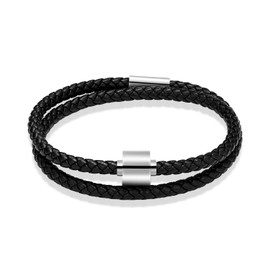 QGJNSGC Braided Leather Ashes Urn Bracelet for Men Cremation Jewelry Urn Bracelet Bangle for Ashes of Loved Ones Keepsake Memorial Jewellery Gifts Ashes Brecelet