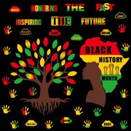 91 Pcs Black History Month Decorations for Classroom Bulletin Board Decorations Bulletin Board Cutouts Sets Wall Diversity Poster African American Celebration for Kids Educational Decor