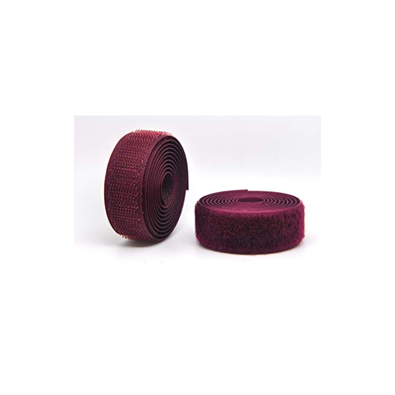Bordeaux/Burgundy 50mm Sew-on Hook & Loop Tape Alfatex® Brand supplied