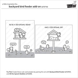 Lawn Fawn LF3710 Backyard Bird Feeder Add-On 2X3 Clear Stamp Set