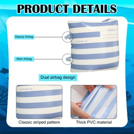 JellyArch 2 Pcs Arm Floaties PVC Inflatable Arm Band Striped Pool Floats Sleeves Swimming Float Rings for Adult Girls and Boys Water Sports Learning Swim Training Summer Beach Party(Striped,Blue)