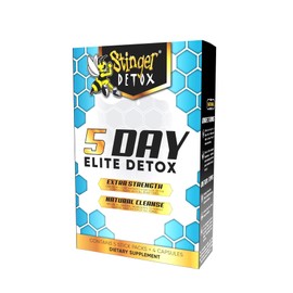 Stinger Detox 5-Day Elite Detox Extra Strength Cleanse | 5 Stick Packs | Over 15 Organic Vegetables & Plant-Based Ingredients | All Natural, GMO-Free & Vegan-Safe