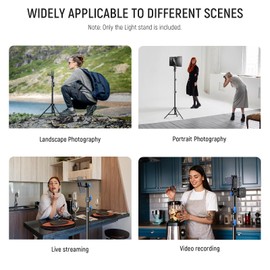 NEEWER 28"-61"/72-155cm Photography Light Stand with 180° & 360° Adjustable Head, Aluminum Portable Video Tripod Stand with 1/4" Screw & Cold Shoe for LED Video Light, Ring Light, Flash, Mic, ST155A