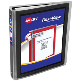Avery Flexi-View 1 Inch Binder, Black, 1 Binder (17686)