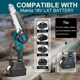 Cordless Mini Chainsaw 6 Inch for Makita 18V LXT (No Battery), Brushless Portable Electric Chain Saw Tool for Makita BL1850, Small Handheld Chainsaw for Pruning Shear Branch Wood Cutting Tree Trimming