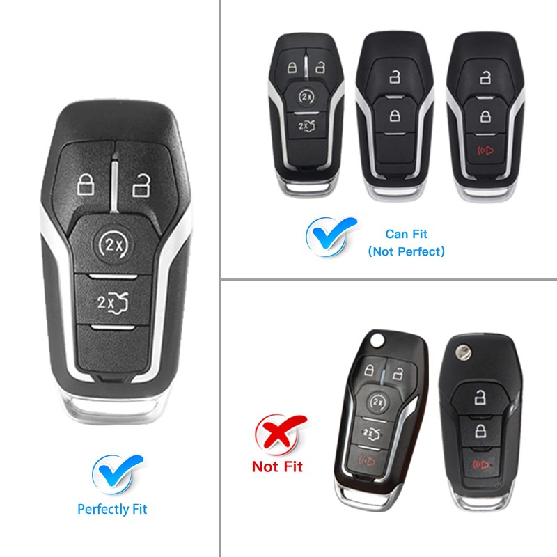 MILD EAST Key Fob Cover for Ford with Key Chain,