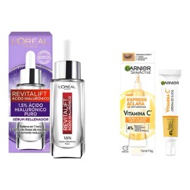Combo Ácido Hialurónico L'oréal Y Crema De Ojos Garnier