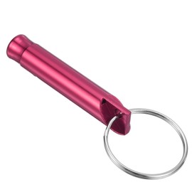 Rose Red Aluminum Alloy Dog Whistle – 2-Piece Multi-Use Safety Whistle with Key Ring for Pet Training, Outdoor Survival, Camping, and Hiking, Loud Sound Emergency Whistle, Durable Keychain Accessory