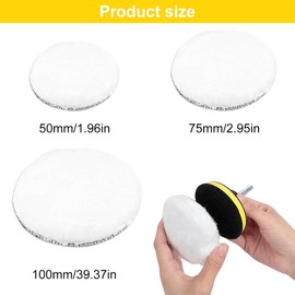 9 Pieces Wool Polishing Pads, Car Polishing Hood Lambskin Pad Polishing Pads, Polishing Pads Wool Polishing Pad Set, Wool Buffer Polishing Hoods, Polishing Disc, Drill Polishing Pad, for Polishing