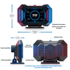 FINYQBET Velocímetro Digital para Auto P25, Pantalla Multifuncional con OBD y GPS, Alerta de Sobrerrevoluciones y Diagnósticos en Tiempo Real, Ideal para Monitoreo Seguro y Preciso