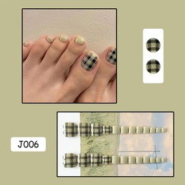 SEMTIM Nail Tips, 24 Pieces, Thumb Nail Stickers, Foot False Nails, Nail Tips, Reusable, Gel Nail Tips, Summer Nails, Weddings, Coming-of-Age Ceremonies, Foot Nails, Easy Nail Removable, For Feet