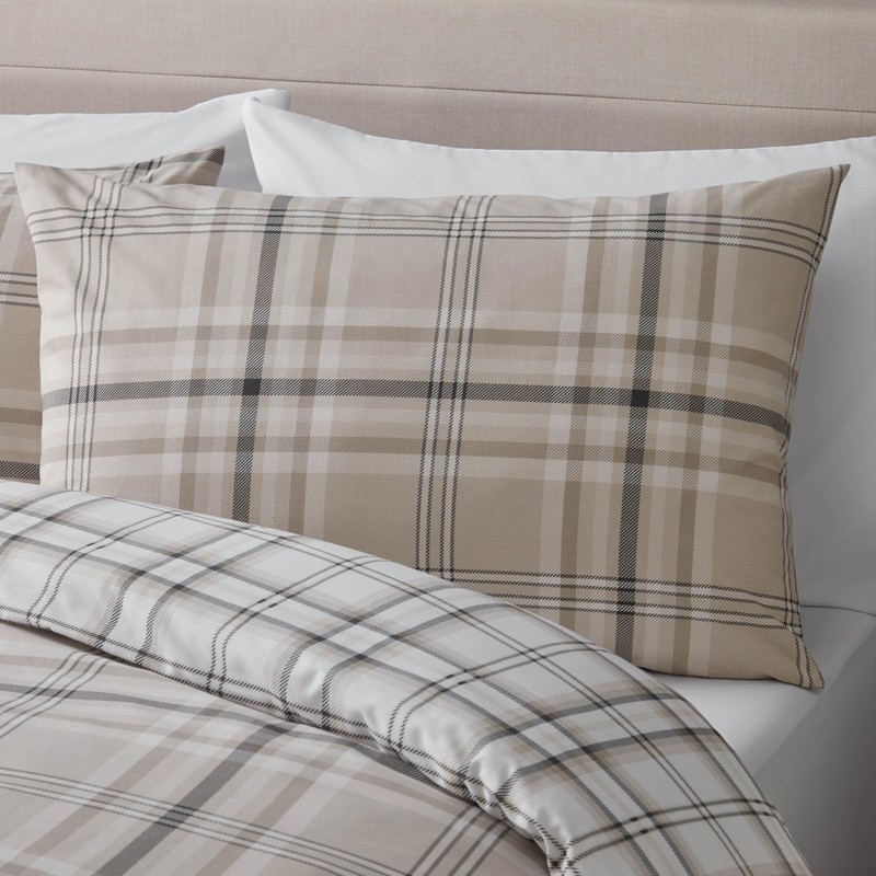 Catherine Lansfield Kelso Check Reversible Single Duvet Cover Set with