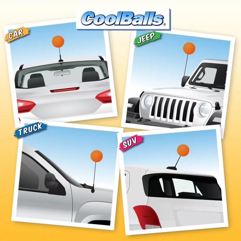Coolballs Plain Orange Car Decor Antenna Topper Auto Accessory