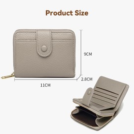 yolzhxe Women's Small Purse with Many Compartments, Soft PU Leather Wallet, Wallet with Large Coin Compartment, Wallet for Storage, gray, simplicity