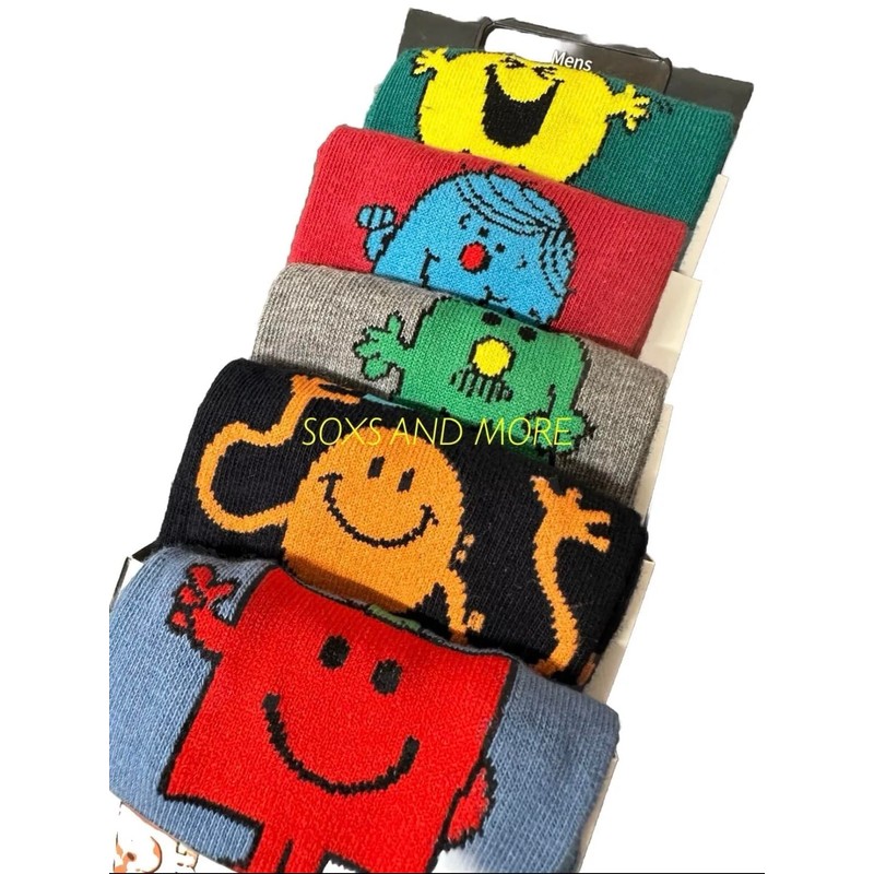 Berry & wilson Mr. Men Men's Cotton Rich Character Socks,