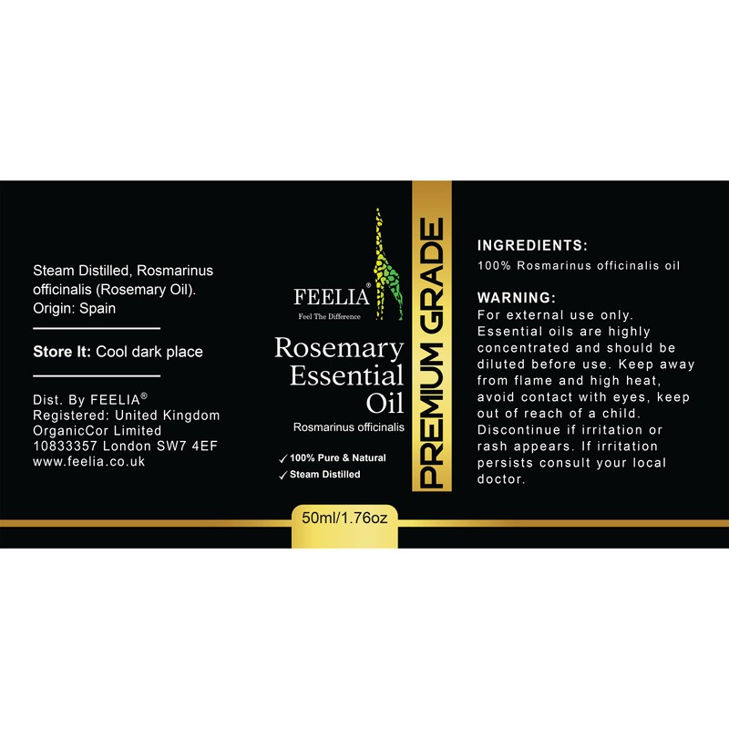 Feelia - Rosemary Essential Oil - 100% Pure & Natural,