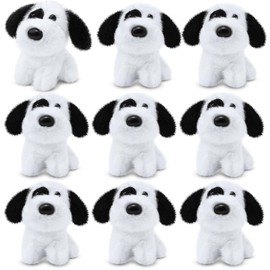 Sumind 9 Pcs 4" 5" Mini Plush Stuffed Dog Party Favor Small Puppy Stuffed Animal Bulk Soft Toy Doll Cute for Kids Gift Graduation Stocking Stuffers Baby Shower Birthday(Cute Dalmatian)