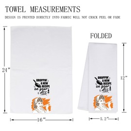 MBMSO Funny Kitchen Tea Towel Dropping a New Recipe on Your Ass Sassy Towels Housewarming Gifts Rude Dish Towel Hostess Gifts (Rude TW)