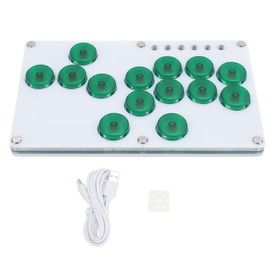 All Button Arcade Controller Arcade Fighting Stick 14 Keys All Button Arcade Stick with Custom RGB Turbo Functions Supports SOCD Hot Swap