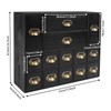 14 Drawers Apothecary Drawers Card Catalog Cabinet,Wooden Storage Box with