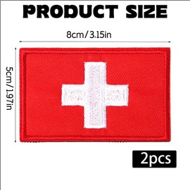 Maxqzin 2 Packs First Aid Kit Patch, Medic Cross Morale Patches, Tactical Medical Patches, Red Cross Hook & Loop Patch Bags Vests Caps Military Uniforms