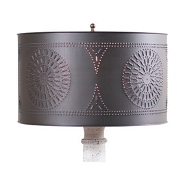 Floor Lamp Drum Shade with Chisel in Kettle Black