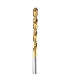 uxcell High Speed Steel Straight Shank Twist Drill Bit Fully Ground Titanium Coated 7.7mm Drill Diameter 117mm Total Length 64mm Drill Bit Length