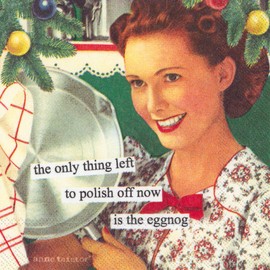 Boston International IHR Anne Taintor, 20 Count Cocktail Beverage Paper Napkins, 5 x 5-Inches, Eggnog, (C000082)
