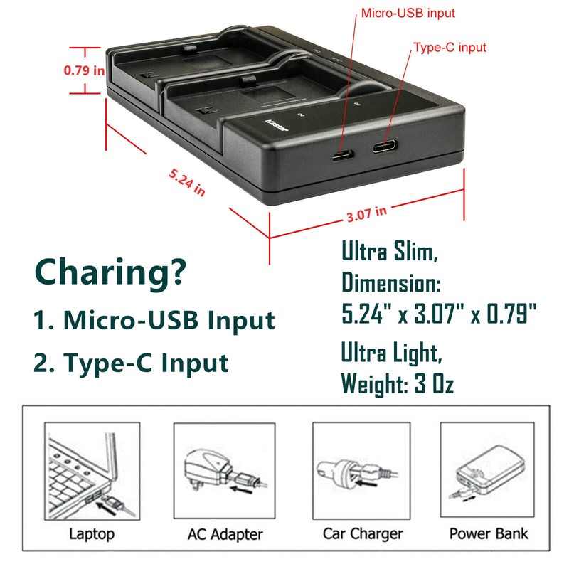 Kastar LTD2 USB Battery Charger Compatible with Olympus BLS-50, PS-BLS50,