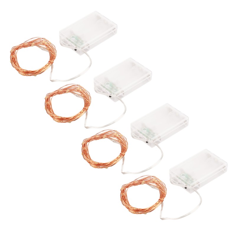 4pcs LED String Lights 5.3m 52pcs Lamp Beads Warm Lighting