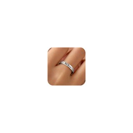 925 Sterling Silver Let Them Ring for Women Men Friendship Rings Self Worth Motivation Inspirational Rings Self Love Ring for Her Pavé CZ Band Jewelry Encouragement Gifts for Sister Friend (Silver, 6)