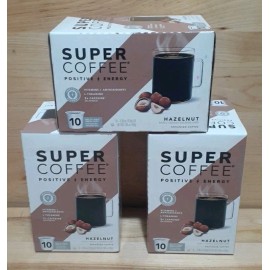 SUPER COFFEE  HAZELNUT 30 k-cup Positive Energy Brew Keto L-THEANINE ANTIOXIDANT
