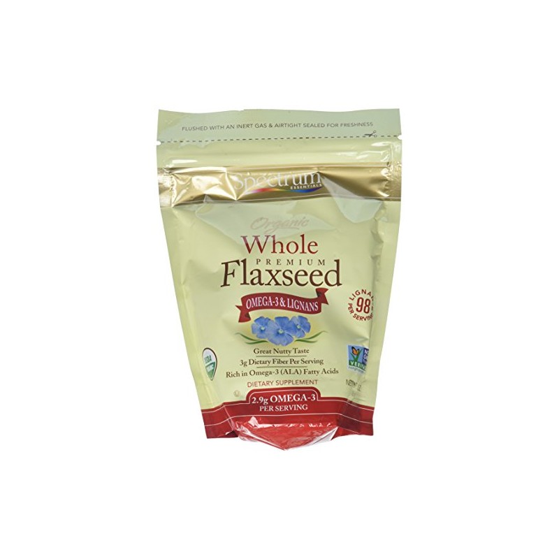 Spectrum Essentials Organic Whole Premium Flaxseed, 15 Ounce Bag