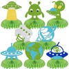 8 Pcs Alien Honeycomb Centerpieces - Alien Party Decorations -