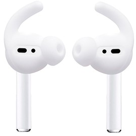 Ear Hooks Accessories Compatible with AirPods 2 & AirPods 1 or EarPods Headphones,Airpod Tips Anti-Slip Ear Hooks Silicone 1 Pair (White)
