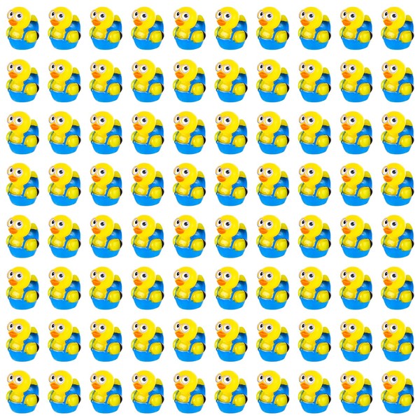 80 Pcs Mini Resin Ducks, Tiny Blue and Yellow Figures