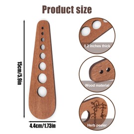 Gosknor Herb Stripper, Wood Vegetable Leaf Stripper with 8 Holes Waterproof Leaf Stripper Tool Ideal Gift for Chefs and Housewives