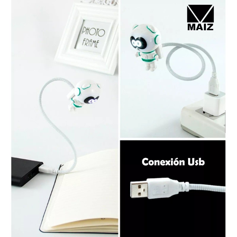 Maíz Lampara Led Panda Astronauta Conexión Usb Flexible Led-044
