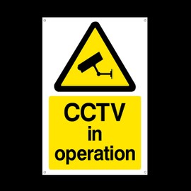 CCTV in Operation Plastic Sign with 4 Pre-Drilled Holes - Different Pack Security, Camera, Closed Circuit TV, Warning Safety (MISC11)