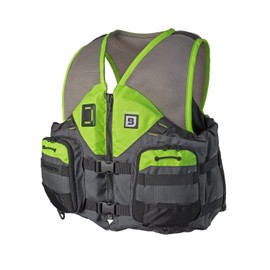 BLUESTORM Sportsman Life Jacket PFD for Adults - US Coast Guard (USCG) Approved Type 3 Life Vest Preserver for Fishing, Kayaking, & More (Hi-Vis Green, L/XL)