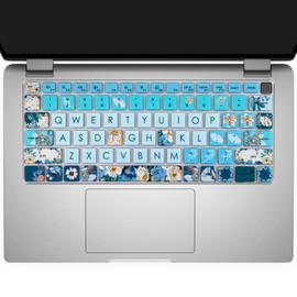 WSLUCKO Silicone Keyboard Cover Skin for Dell Latitude 3000 3340 13.3"(2023)/ 5320 5330 5340 5350 13.3"/ 7320 7330 7340 7350,Peony