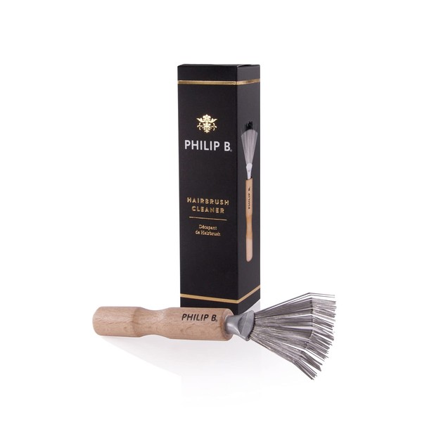 Philip B Large Rush – Hair Brush Cleaner with Solid Oak Handle (1 Pack)