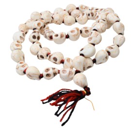 Skull Necklace, Mala Beads, Yoga Gifts, Shiva Jewelry, Kapala Prayer Beads, Kali Mala, Kali Maa Goddess 50 Gram 55 Beads